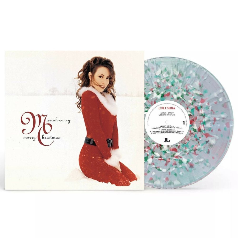 Mariah Carey Merry Christmas LP ~ Clear w/Red, White & Green Splatter ~ Sealed!